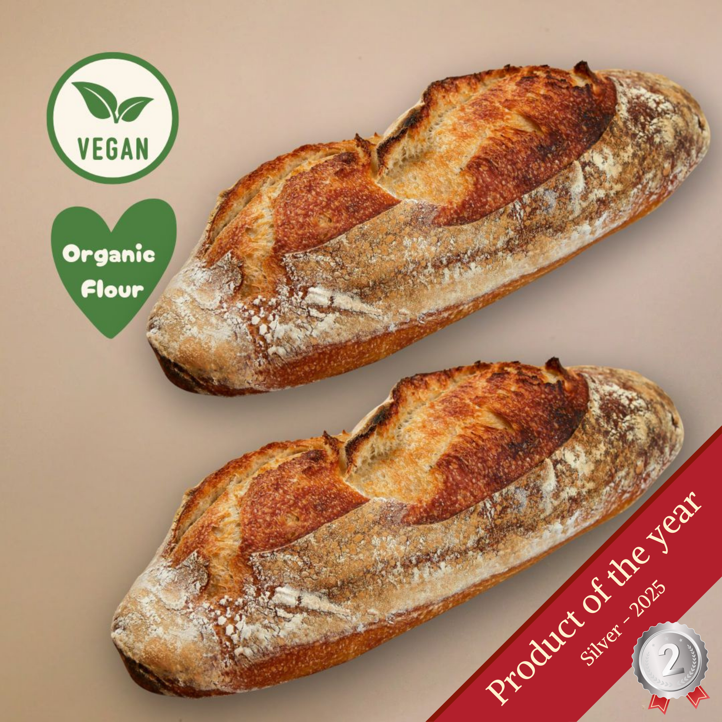 Pack of 2 Sourdough Loaves (White Flour)