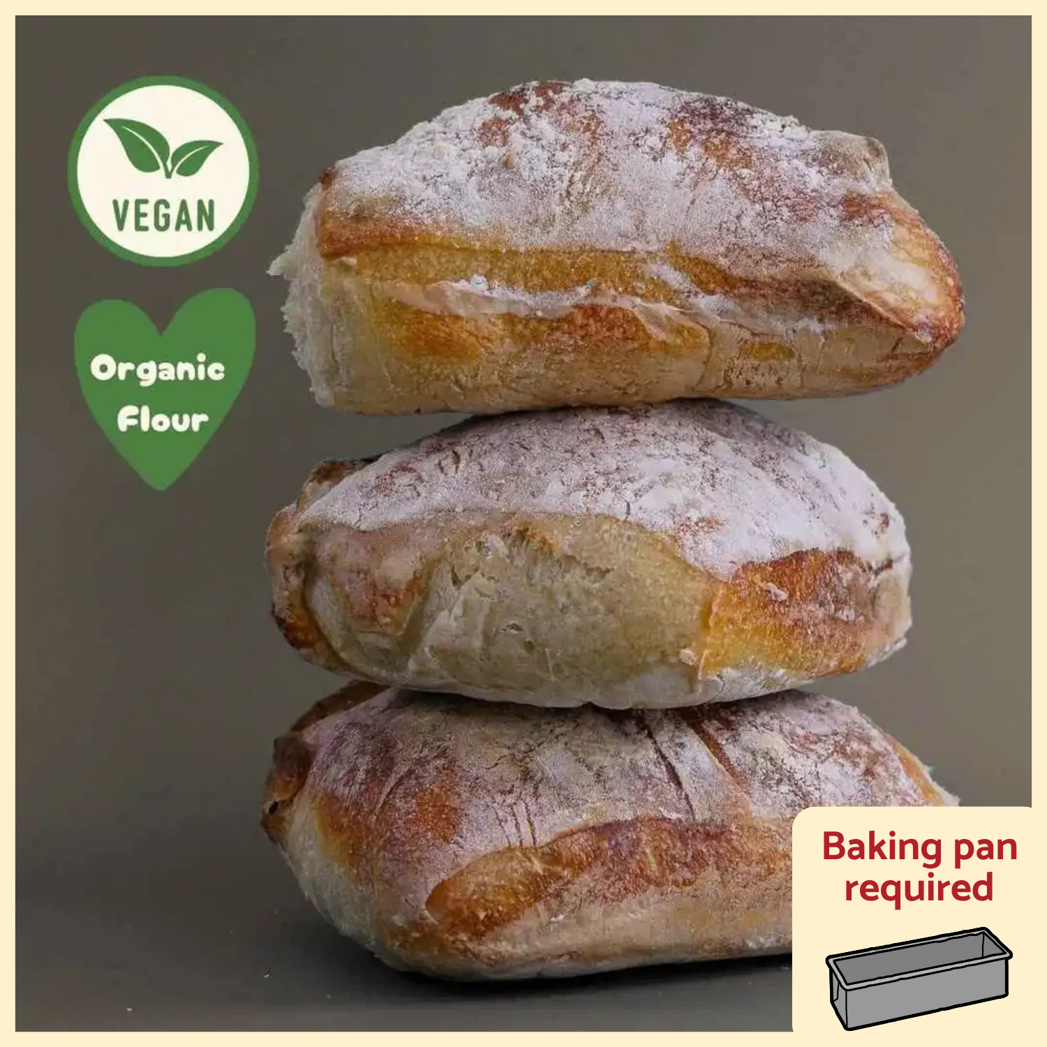 Pack of 3 Ciabatta Sourdough (Sandwich Bread)
