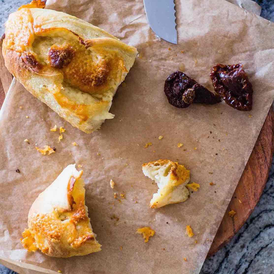 Cheese sourdough baguette