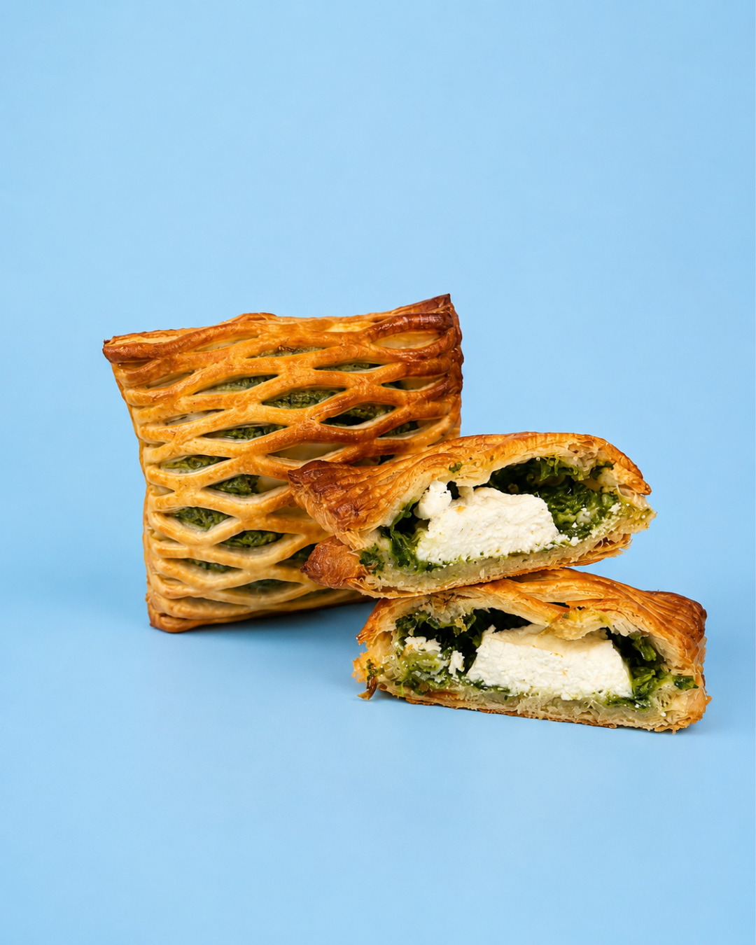 Pack de 2 pâtisseries feuilletées aux épinards au fromage de chèvre — pain artisanal | Boulangerie Atome