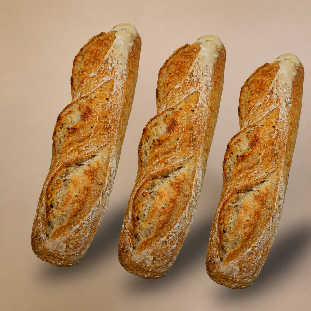 Pack of 3 Multigrain Sourdough Baguettes