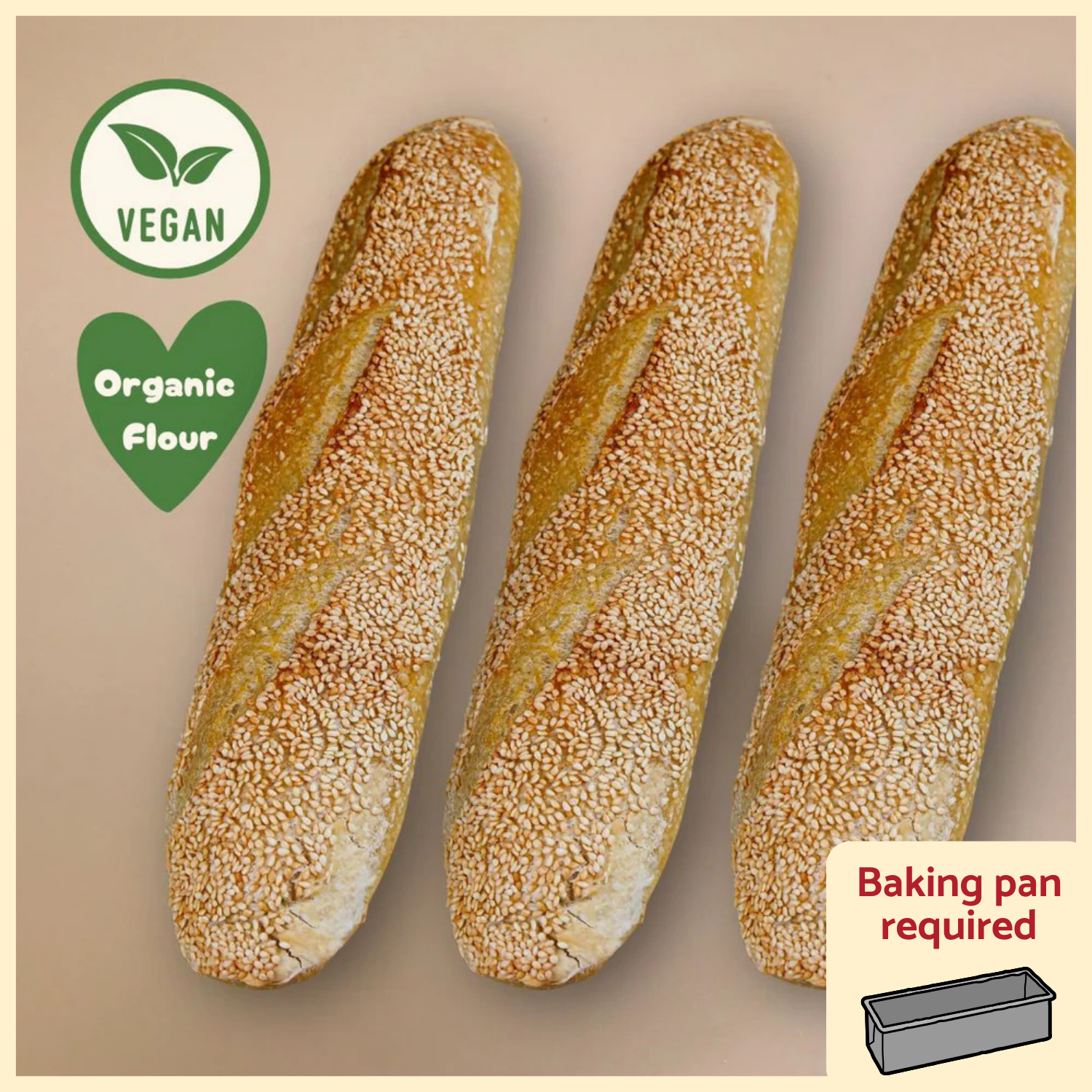 Pack of 3 Sourdough Sesame Baguette